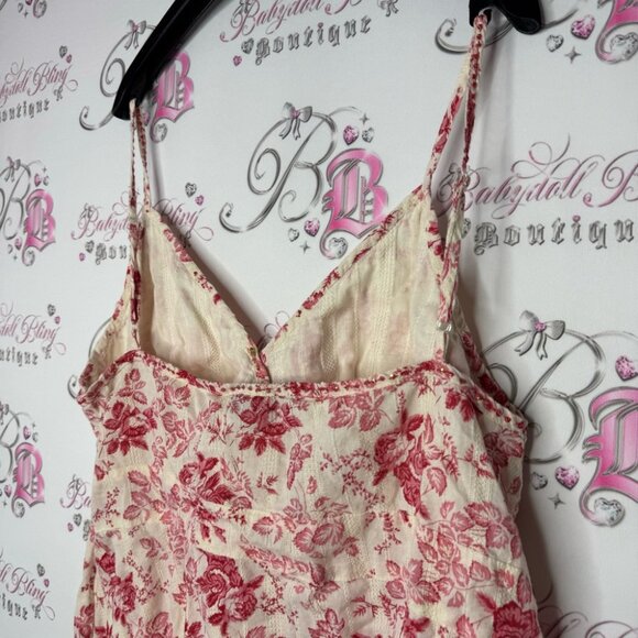 Addition Elle tank top sparkly embroidered beads floral flowers red cream cute - Picture 3 of 13